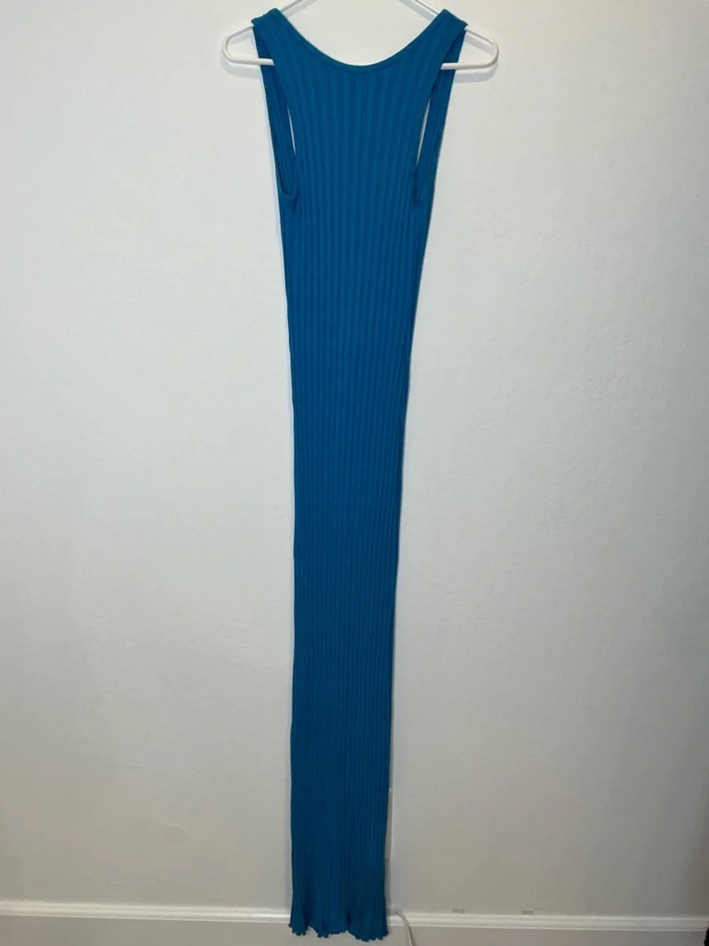 Simon Miller Draco Blue Ribbed Backless Maxi Dress Form Fitting Casual Small - Picture 6 of 11